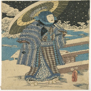 Print, Part of a triptych: man with a parasol, 1854