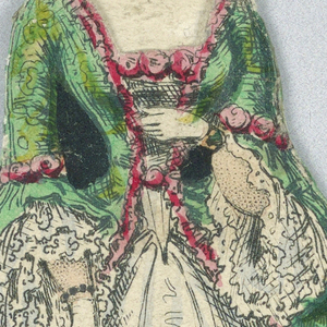 Print, Paper Doll and Costume in Emerald Green and Pink Roses, 1876–80