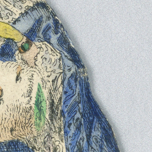 Paper Doll Costume, Paper Doll Costume with Muff and Blue Cloak, 1840–60