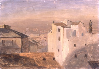 Drawing, Rooftops, Rome, Italy