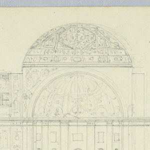 Drawing, Design for the Interior of a Domed Building, 19th century