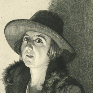 Print, Lamplight, Portrait