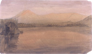 Drawing, Mt. Katahdin at Sunrise, from Katahdin Lake, Maine