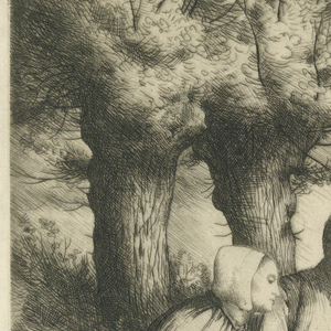 Print, Seated Peasant Couple