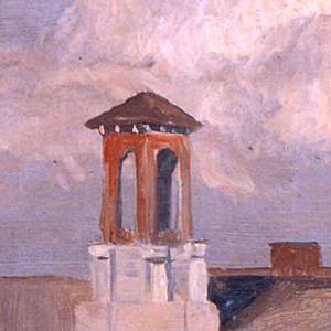 Drawing, Roofs of an Italian town, 1868–69