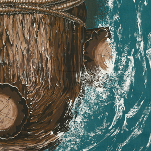 Bedcover, Log Raft on River, 1964
