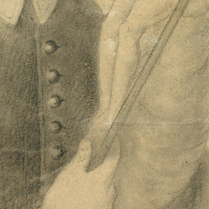 Drawing, Man Holding a Statue of the Christ on a Cross, 17th–19th century