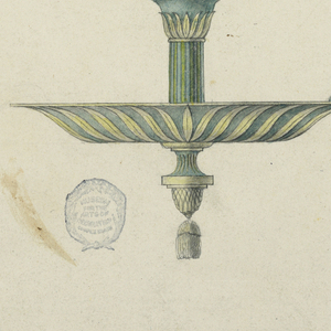 Drawing, Two Elevations for a Chandelier, ca. 1800