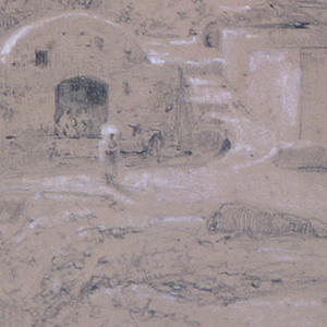 Drawing, Landscape view between Naples and Salerno, 1820–30