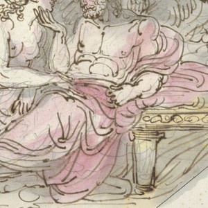 Drawing, Jupiter consoles an imploring goddess, probably Venus, 1796–98