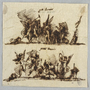Drawing, Design for Two Friezes with Putti, ca. 1800