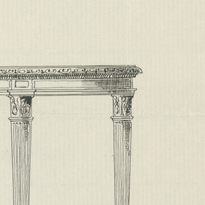 Drawing, Design in Side View for Round Table with Carved Border, 1900–05