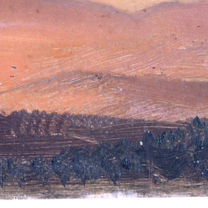 Drawing, Hudson Valley and Distant Mountains at Sunset, June 1870