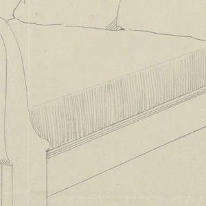 Drawing, Design for Double Bed with Volutes