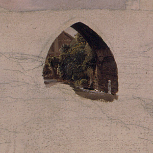 Drawing, South American city view, 1857