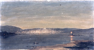 Drawing, Night View of a Seaport, 1868-1869