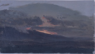 Drawing, Sunset across the Catskills, Hudson, New York