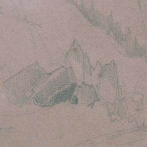 Drawing, Yellowstone, Above Tower Falls, 1871