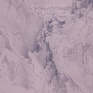 Drawing, West Wall of the Canyon, Yellowstone, July 26, 1892