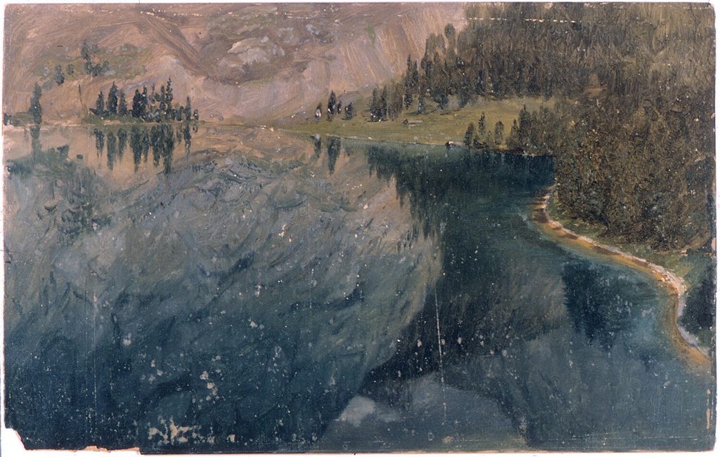 Drawing, Reflections on the Königssee, Germany, July 1868 Drawing, Reflections on the Königssee, Germany