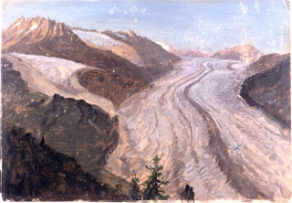 Drawing, Great Aletsch Glacier, Switzerland