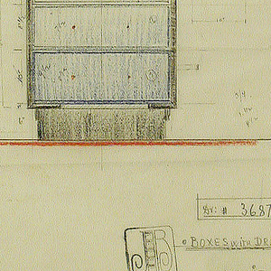Drawing, Design for Boxes with Drawers Unit, 1933