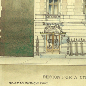 Drawing, Design for city residence