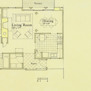 Drawing, Dulwich, Interior floor plan, Park Regency Condominium, Houston, Texas, USA, June 1981