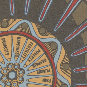 Card, "X, La Roue de Fortune" from Linweave Tarot Deck, 1967