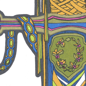 Card, Sword from Linweave Tarot Deck, 1967