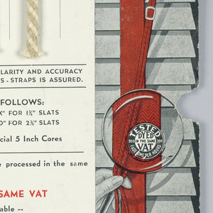 Venetian Blind Tape Sample Card (USA), ca. 1950
