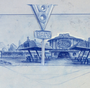 Concept Art, Downtown Radiator Springs, Cars, 2006