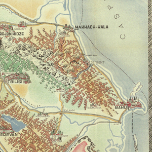Map, Caucasus Crimea, pictoral