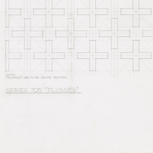 Drawing, Design for Printed Textile-Plusses, Series #705, 1959