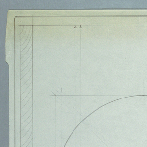 Drawing, Set design: Natalya Petrovna: Detail of cornice at furthest upstage, 1965