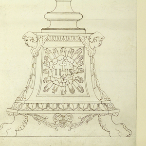 Drawing, Elevation of a Candelabrum, probably for a Church of the Jesuits, 1820–40