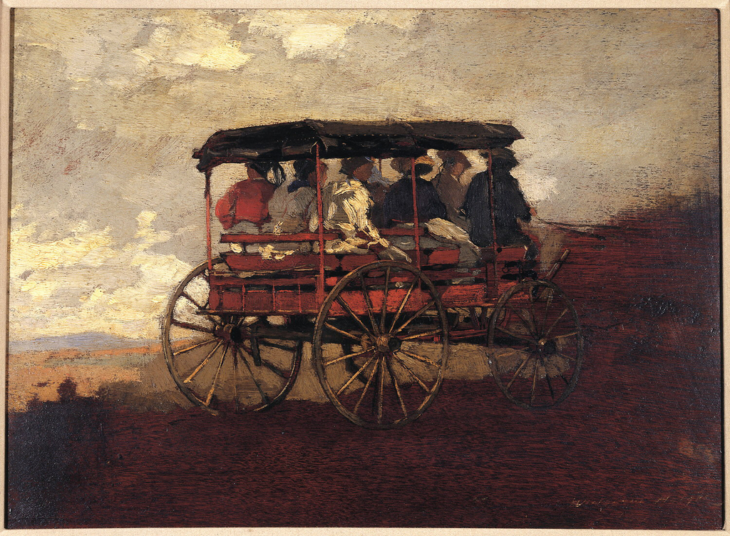 Painting, White Mountain Wagon