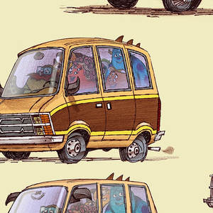 Concept Art, Squibbles Van, Monsters University, 2013