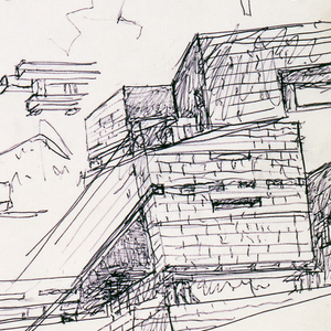 Drawing, Galician Center of Contemporary Art, Santiago de Compostela, Spain: Concept Sketches, 1988–93