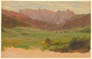 Drawing, Reiter Alpe from Ramsau bei Berchtesgaden, Bavaria (Germany)