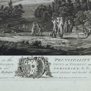 Print, First View of Pyrmont in Waldeck, 1782
