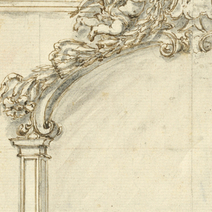 Drawing, Sculptural Overdoor, 1600–1750