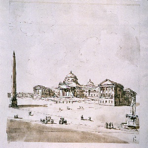 Drawing, Square with a Palace, 18th century