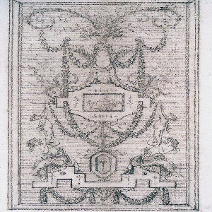Drawing, Project for a Decorative Panel (with Nymphs and Garlands), ca. 1775