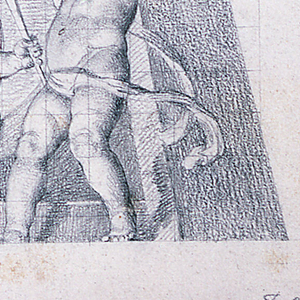 Drawing, Three Putti with Trumpets, Design for Lunette of the Sala delle Muse, Museo Pio-Clementino, Vatican, 1775–1800