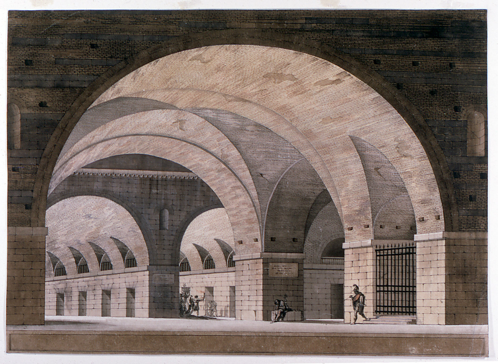 Drawing, Stage Design, Prison Interior