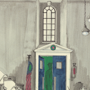 Drawing, Design for a New England State Senate Hearing Room, for "The Child Buyer", 1964–65