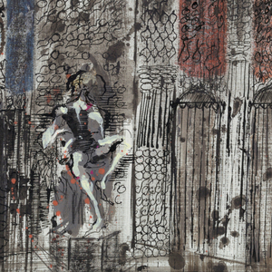 Drawing, Stage Design: Color Sketch of Set, for Le Testament, 1971