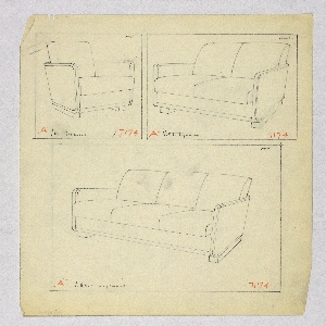 Drawing, Armchair, Loveseat & Sofa