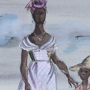 Drawing, Costume Designs: Grandma Obeah, for Jamaica, 1957